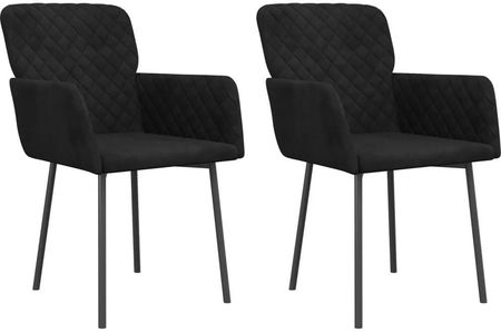 Zakito Europe Krzesło Stołowe Aksamit Czarne 51,5x61x78,5cm (ZE344785)