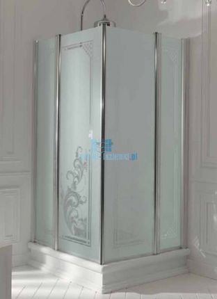 KERASAN kwadratowa, szkło dekoracyjne przejrzyste, profile brązowe 90x90 Retro 9145N3