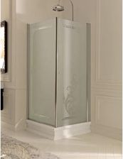 Kabina prysznicowa KERASAN prostokątna lewa, szkło piaskowane profile brązowe 80x96 Retro 9142S3 - zdjęcie 1