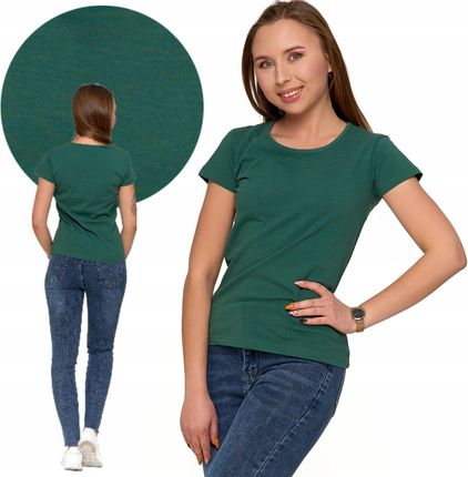 Koszulka Damska T-Shirt Z Krótkim Rękawem Bawełniany Khaki Moraj XL