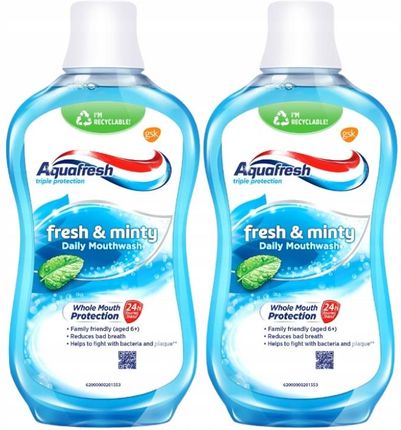 Aquafresh Fresh&Minty Płyn do płukania jamy ustnej 2x500ml