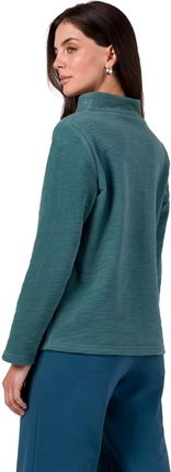 B268 Bluza z Wysokim Kołnierzem - Turkusowa L (40) turkusowy - zdjęcie 2