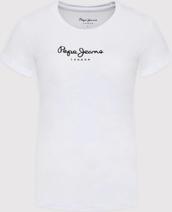 Pepe Jeans T-Shirt New Virgina PL505202 Biały Slim Fit