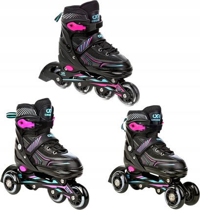 Croxer Rolko Wrotki Regulowane 3W1 Optima Mint/Pink Kauczuk Abec7