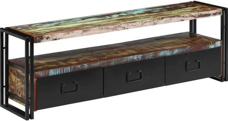 Zakito Europe Postarzana Szafka TV Industrialna Z Drewna Z Odzysku 120x30x40cm Różne Kolory (ZE244844)