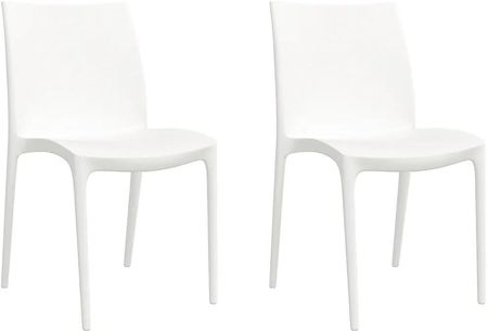 Zakito Krzesła Ogrodowe Sztaplowane Białe Pp 50X46X80cm Z364734