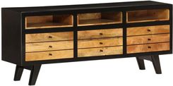 Zakito Europe Szafka TV Retro Z Drewna Mango 120x30x50 Czarno-Brązowa (ZE246326)