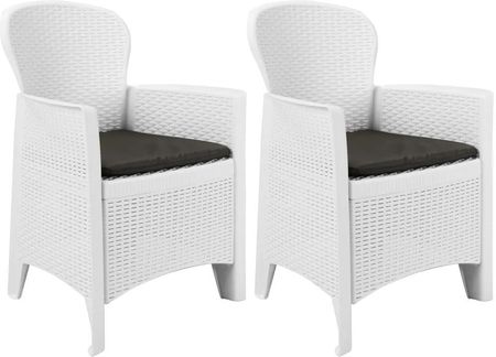 Zakito Plastikowe Krzesła Ogrodowe 59X57X89cm Białe Z45598