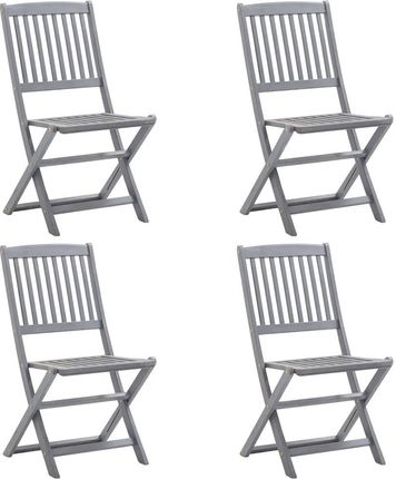 Zakito Nowoczesne Składane Krzesła Drewniane 4 szt. 48,5X57X91cm Poszarzane Z46336