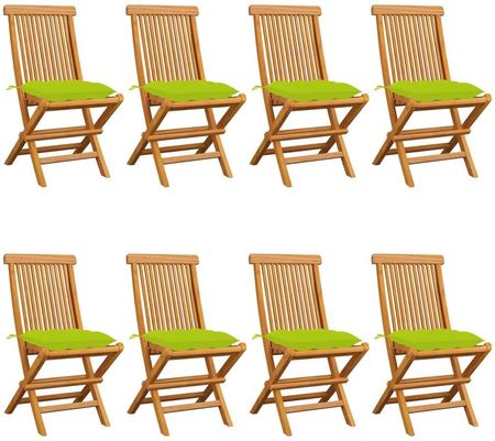 Zakito Krzesła Ogrodowe Drewniane Tekowe Składane Z Poduszkami 8szt. 47X60X89cm Z3072943