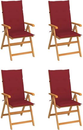 Zakito Krzesło Ogrodowe Drewniane 57X71,5X109cm Winna Czerwień Z3065539