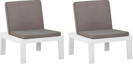 Zakito Krzesło Ogrodowe Plastikowe Z Poduszkami Białe 65X65X70cm Z3059823