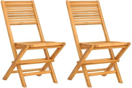 Zakito Krzesełka Ogrodowe Drewniane Składane Lite Drewno Tekowe 47X62X90cm Naturalny Z362761
