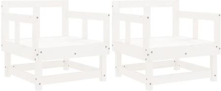 Zakito Krzesła Ogrodowe Drewniane 64X61X62cm Białe Z825388