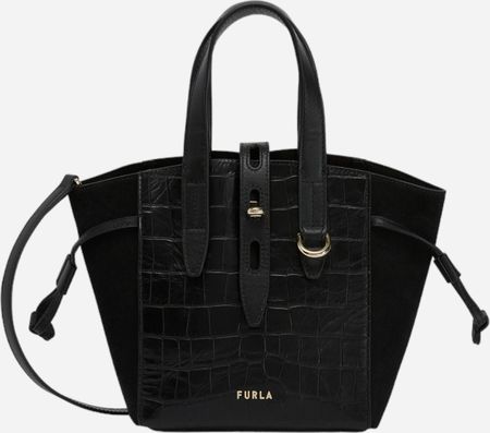 Furla Torba shopper damska skórzana Net Czarna