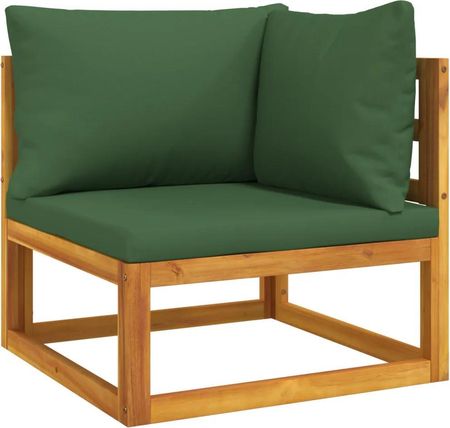 Zakito Europe Sofa Narożna Drewniana Z Poduszkami 70,5x70,5x65cm Zielona (ZE360020)