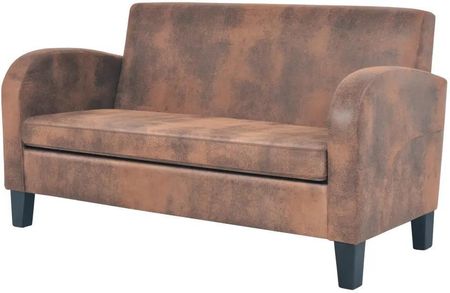 Zakito Europe Sofa 2-Osobowa Zamszowa Brązowa 139x70x76cm (ZE245585)