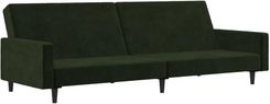 Zakito Europe Rozkładana Sofa 2-Osobowa Aksamit Ciemnozielony 220x84,5x69cm (ZE375739)