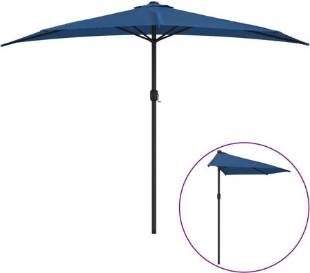 Zakito Parasol Balkonowy Z Ochroną Uv I Korbką Niebieski 300X155X223cm Z312505