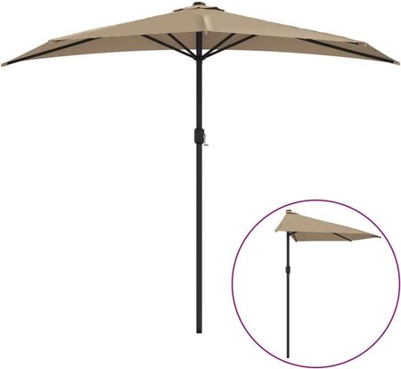 Zakito Parasol Balkonowy Uv 270X144X222cm Szarobrązowy Z44590