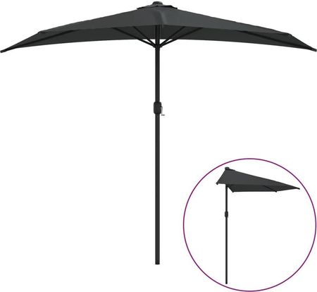 Zakito Parasol Balkonowy Z Uv I Nieblaknącym Pokryciem Antracytowy 270X144X222cm Z44589