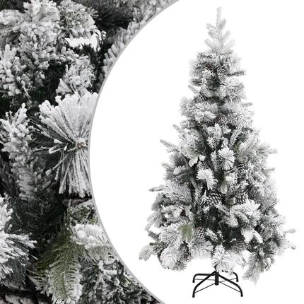 Zakito Europe Choinka Pvc Pe 225cm Z Zawiasami Zielono-Biała 1120 Gałązek Pvc 80 Gałązek Pe 74 Szyszki (ZE340532)
