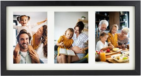 Bd Art Multi Basic 18X35 Z Passe-Partout Na 3 Zdjęcia 10X15 Cm Stojąca I Wisząca Czarna Mdf Plexiglas