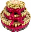Tort MERCI 3 PIĘTRA Prezent Dzień Mamy Zestaw Słodyczy Ferrero Rocher+ Róże