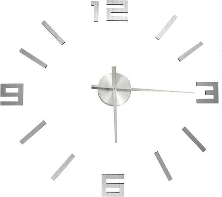 Zakito Home Duży Zegar Ścienny 3D Srebrny 100Cm Eva (Zh325158)