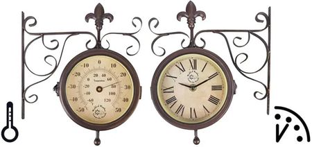 Zakito Home Zegar Dworcowy Esschert Design Tf005 25X8,7X28,5Cm Brąz (Zh404669)