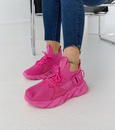 Sportowe buty damskie różowe lekkie materiałowe obuwie 28126 rozmiar 39