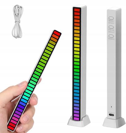 LEDY USB REAKCJA NA DŹWIĘK MULTIKOLOR NEON LISTWA RGB LED MRUGA AKUMULATOR