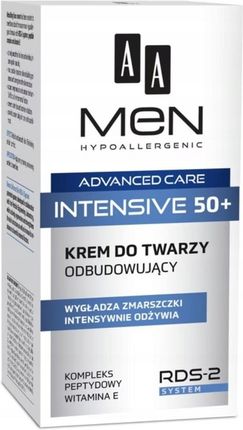 Przeciwzmarszczkowy krem do twarzy męski AA Men 50+ odbudowujący 50ml