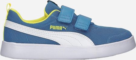 Puma Tenisówki chłopięce na rzepy Courtflex v2 Mesh V 37175807 Niebieskie