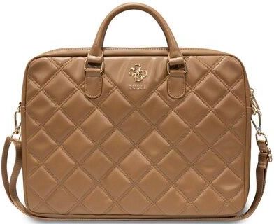 Guess Torba na laptopa Quilted 4G 16 cali Brązowy (GUCB15ZPSQSSGW)