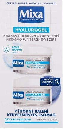 Krem Mixa Hyalurogel Night Duo Nawilżający Na Noc Do Cery Wrażliwej 2X50ml