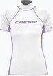 Koszulka do pływania damska Cressi Rash Guard white/lilac Wiosna 2024
