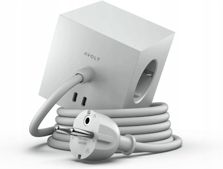 AVOX　APBD-1030HW Listwa zasilająca kostka z usb, Square 1 Oak Green zielona