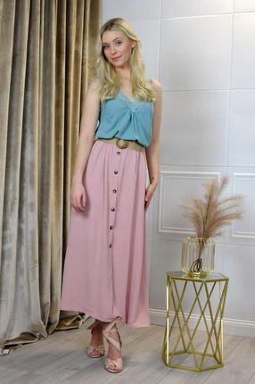 Merribel zwiewna długa spódnica Lulineta Różowa/Pink rozmiar - ONE SIZE PIN