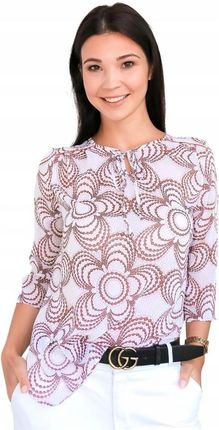 Zwiewna bluzka damska z wiązaniem na dekolcie wzór : Kolor - Fioletowy - Dr