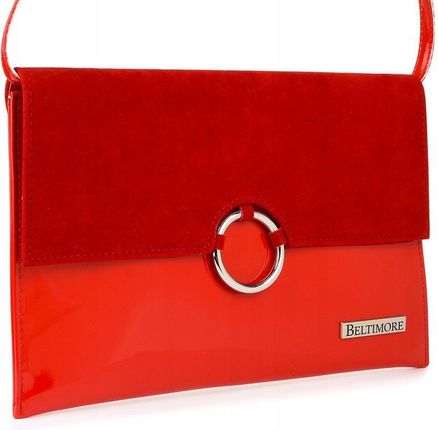 Czerwona oryginalna damska torebka kopertówka na p