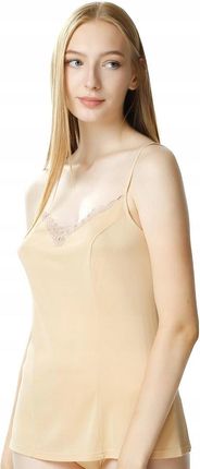 MEWA Lingerie Damska koszulka Nicole na ramiączkach : Kolor - Kremowy, Rozm