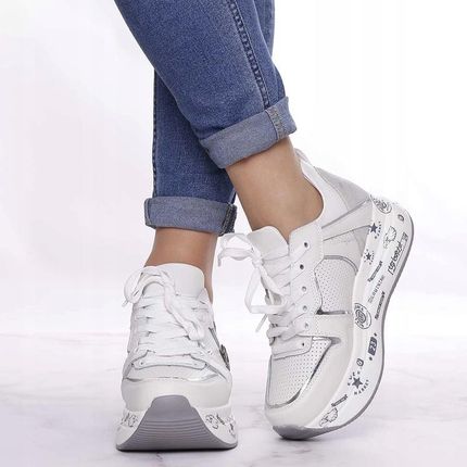 Adidasy damskie skórzane na platformie sneakersy creepersy r.40