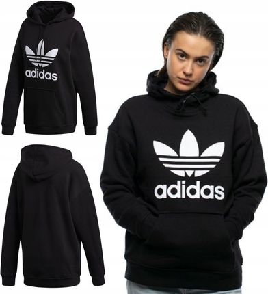 BLUZA DAMSKA ADIDAS TREFOIL HOODIE CZARNA FM3307