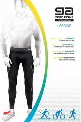 Leginsy LEGGINGS MEN THERMOACTIV BLANC Kolor(black-grey) Rozmiar(XL)