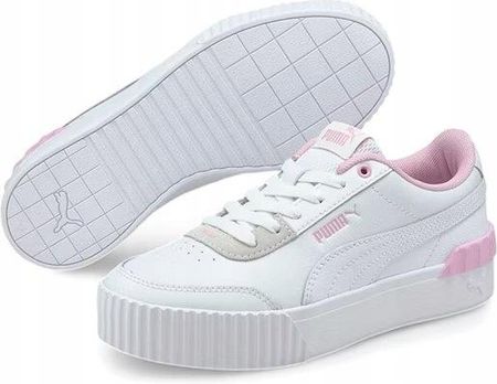 Buty damskie trampki Puma Carina Lift 37,5 Białe Różowe Sneakersy Skórzane