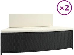 Zakito Ogrodowe �awki Do Spa Rattan Pe Z Poduszkami Czarny/Kremowy Z362262