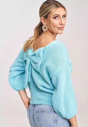 Stylowy sweter damski w modnych kolorach (Miętowy, Uniwersalny)