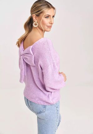 Stylowy sweter damski w modnych kolorach (Fioletowy, Uniwersalny)
