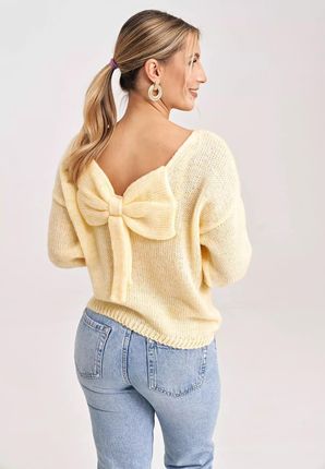 Stylowy sweter damski w modnych kolorach (Żółty, Uniwersalny)